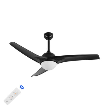 Aldrin 50" Modern Minimalist Iron/Plastic Mobile-App/Remote-Controlled 6-Speed Razor Ceiling Fan - JONATHAN Y
